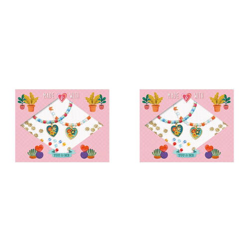 2PK Djeco You & Me Heart Threading Beads Set Jewellery DIY Kit 6y+