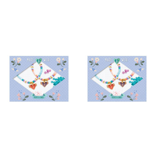 2PK Djeco You & Me Heishi Hearts Beads Set Jewellery DIY Kit 8y+