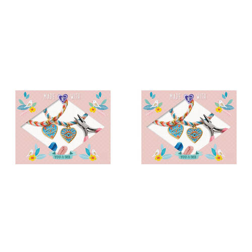 2PK Djeco You & Me Friendships/Hearts Beads Set Jewellery DIY Kit 10y+
