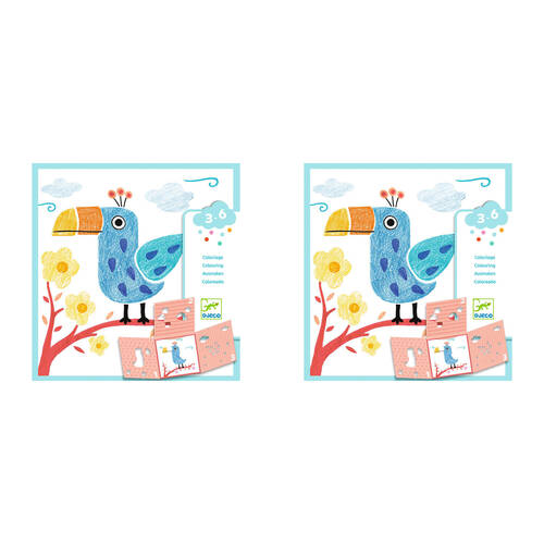 2PK Djeco Animal Stencils Set 18x18cm Kids/Children 3y+