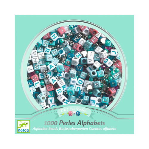 Djeco Silver Alphabet Beads 15x15cm Craft Kit Kids 6y+