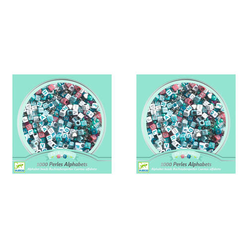 2PK Djeco Silver Alphabet Beads 15x15cm Craft Kit Kids 6y+