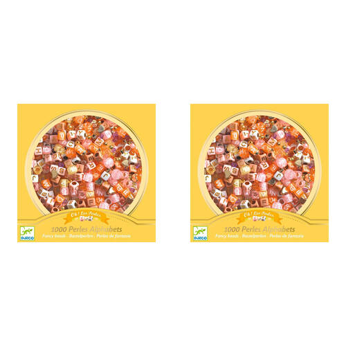 2PK Djeco Gold Alphabet Beads 15x15cm Craft Kit Kids 6y+