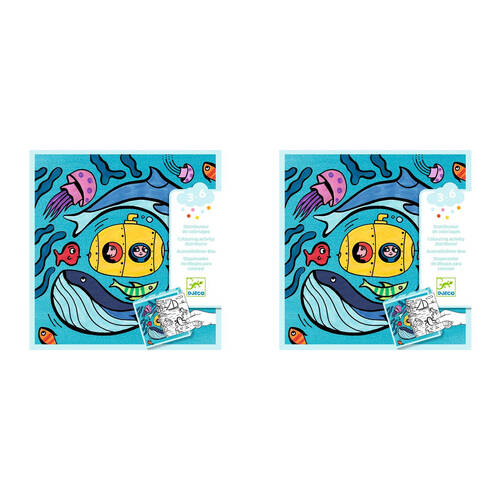 2PK Djeco Ocean Colouring Dispenser 20x20cm Kids/Children 3y+