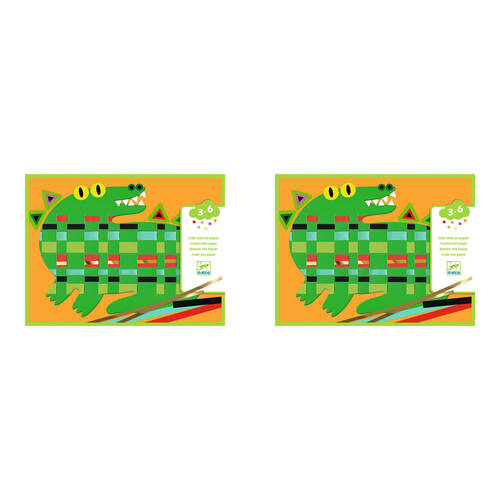 2PK Djeco Animal Create w/ Paper Weaving Activity Set Kids 3y+