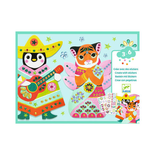 Djeco Rhinestones & Collage Sticker Set 20x29cm Kids/Children 3y+