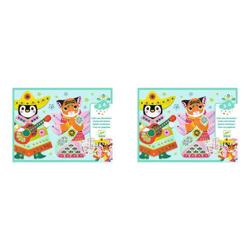 2PK Djeco Rhinestones & Collage Sticker Set 20x29cm Kids/Children 3y+
