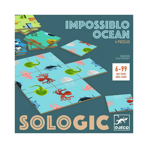 4pc Djeco Impossible Ocean Puzzle Challenges Board Game Set 6y+
