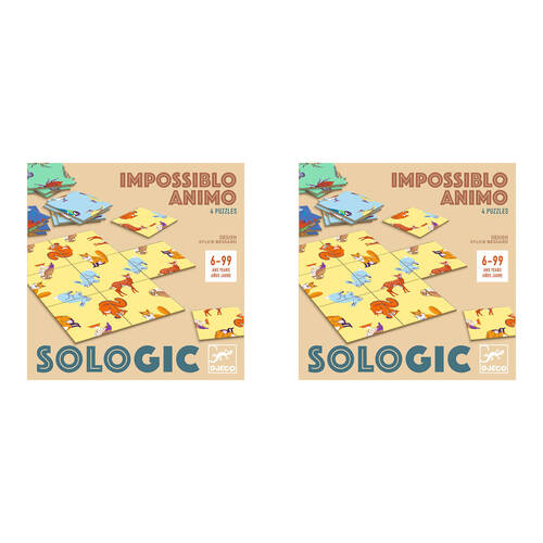 8pc Djeco Impossible Animal Puzzle Challenges Board Game Set 6y+