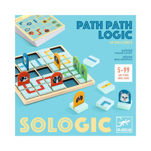 Djeco Path Path Logic w/ 40 Challenges Wooden Board Game Set 5y+