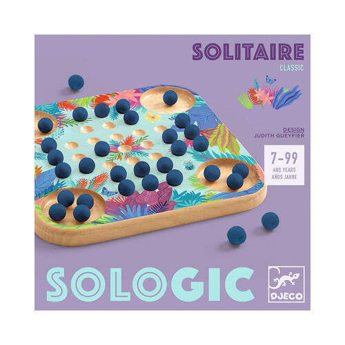 Djeco Solitaire Classic Wooden Board Game Set Kids 7y+