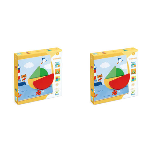 24pc Djeco Tangramini Wooden Shapes Puzzle Kids Toy 3y+