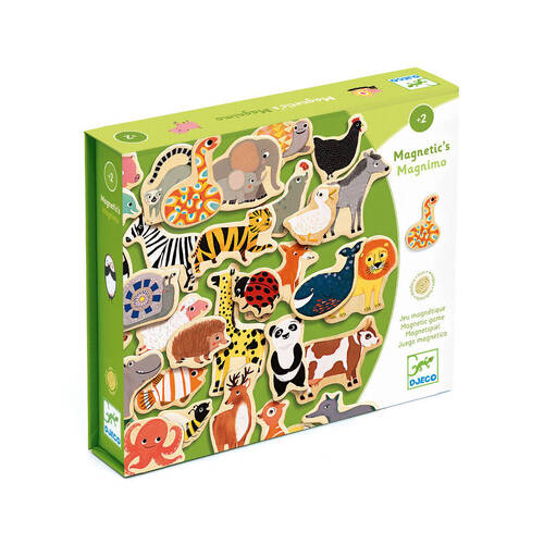 36pc Djeco Wooden Magnetic Magnimo Animal Puzzle Set 22x19.2cm Kids Toy 2y+