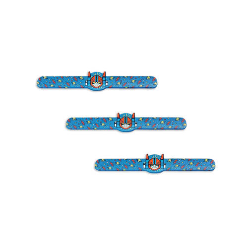3PK Djeco Kids Robots, Dinosaurs & Tiger Snap Jewellery Bracelets 5y+ Assorted