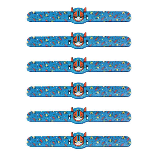 6PK Djeco Kids Robots, Dinosaurs & Tiger Snap Jewellery Bracelets 5y+ Assorted