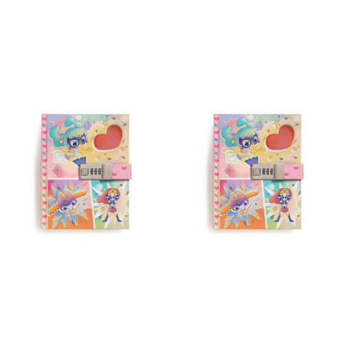 2PK Djeco Lam Notebook w/ Combination Code Lock 15x20cm Kids 8y+