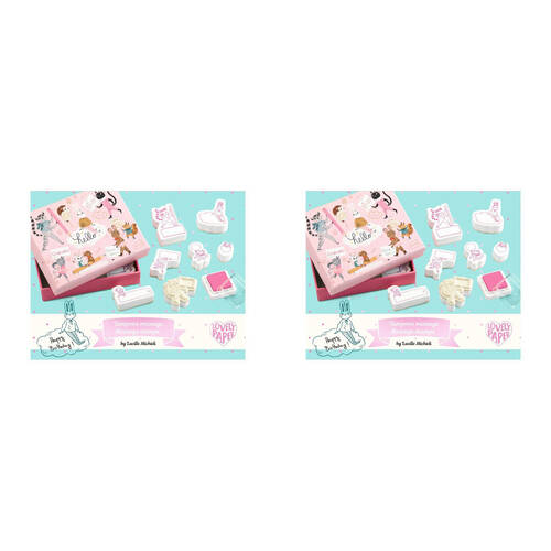 16pc Djeco Lucille Message Stamps w/ Ink Pad Stationery Set Kids 4y+