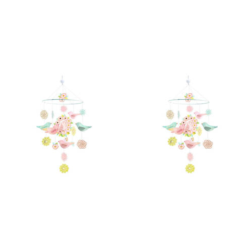 2PK Djeco Spring Birds Paper Mobile Nursery Room 21cm Hanging Decor 0m+