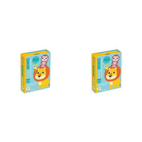 2PK Djeco Little Mime Animal Imitating Card Game Toddler 2.5y+