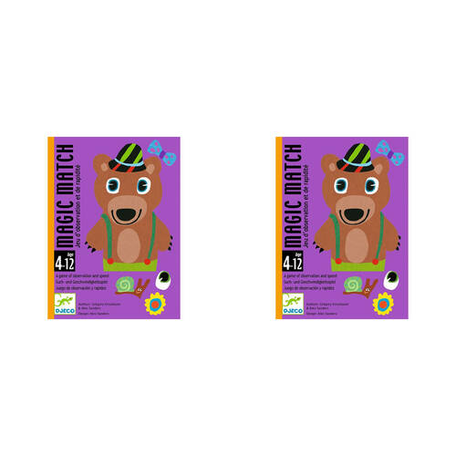 2PK Djeco Magic Match Observation & Speed Card Game Kids 4y+
