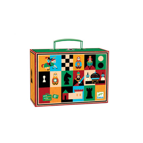 Djeco Chess & Checkers Kids 15.5x20cm Board Game Fun Play 6y+