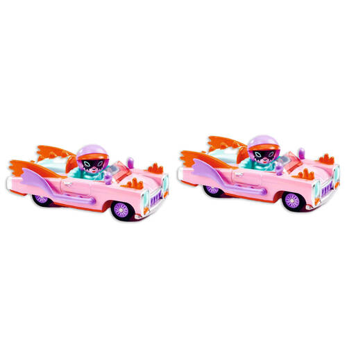2PK Djeco Pink Lady Crazy Motors Kids Miniature Toy Car 3y+/8x4x3cm Pink/Purple