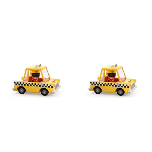 2PK Djeco Taxi Joe Crazy Motors 4x7cm Kids Play Toy 3y+
