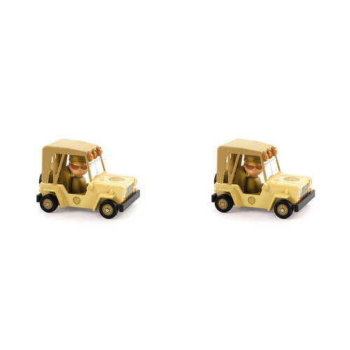 2PK Djeco Lion Safari Crazy Motors 4x6cm Kids Play Toy 3y+