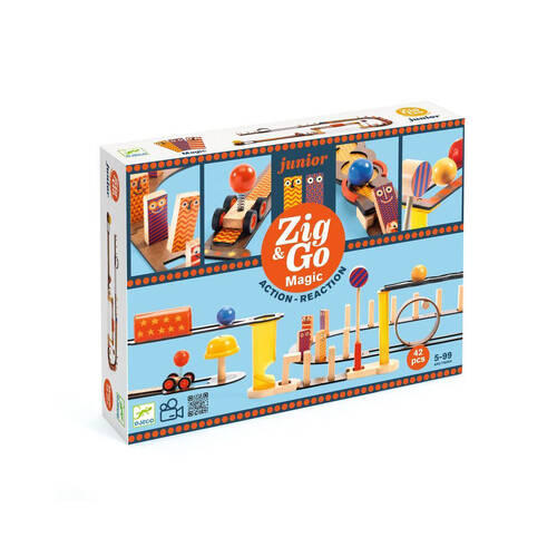 43pc Djeco Wooden Zig & Go Junior Magic Kids 25x30cm Play Toy Set 5y+