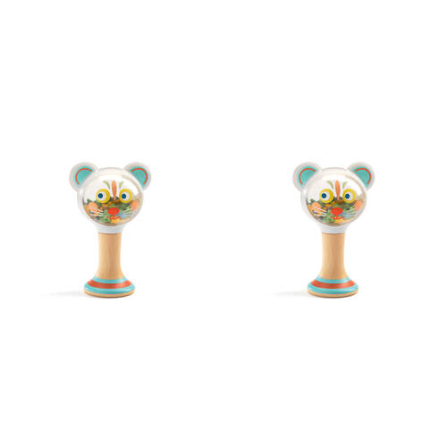 2PK Djeco Babymaraki Shaker/Rattle Kids/Children Toy 11cm Assorted 3m+
