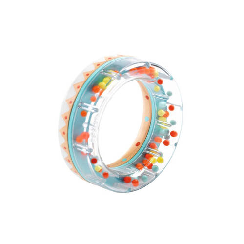 Djeco Baby Wooden Ring Shaker Kids/Children Sensory Toy 3m+