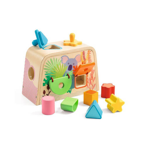 Djeco Wooden Multi Boita Shape Sorter Kids Educational Game 18m+