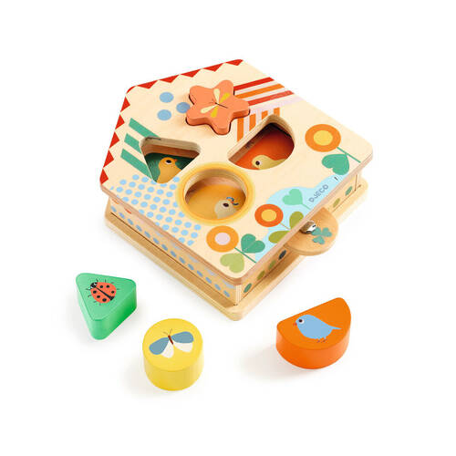 Djeco Cacaboom Shape Sorter w/ Tab 16cm Toy Kids/Children 18m+