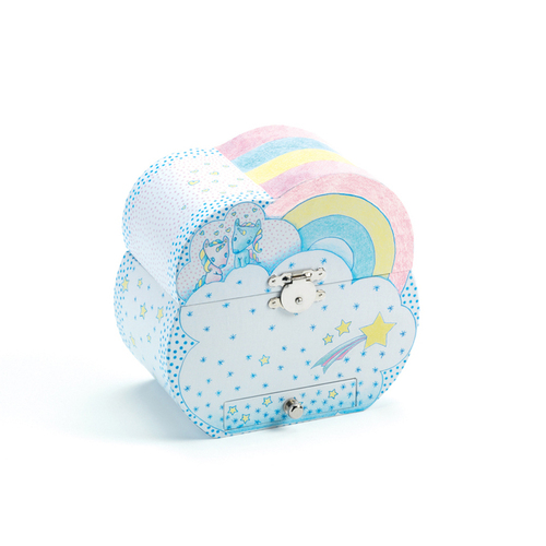 Djeco Unicorn's Dream Music Box 15x15cm Jewelery Storage 4y+ Blue
