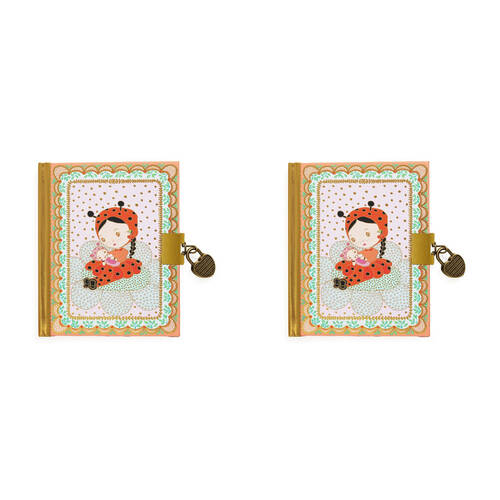 2PK Djeco Tinyly Minico Secret Notebook Kids Writing Stationery 4y+