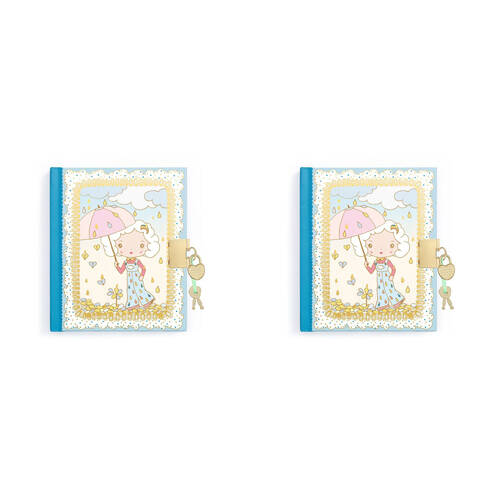 2PK Djeco Tinyly Prunelle Secret Notebook Kids Writing Stationery 4y+