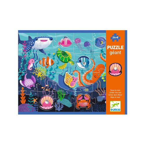 32pc Djeco Tactile Sea Giant Puzzle Kids Game 70x50cm 3y+