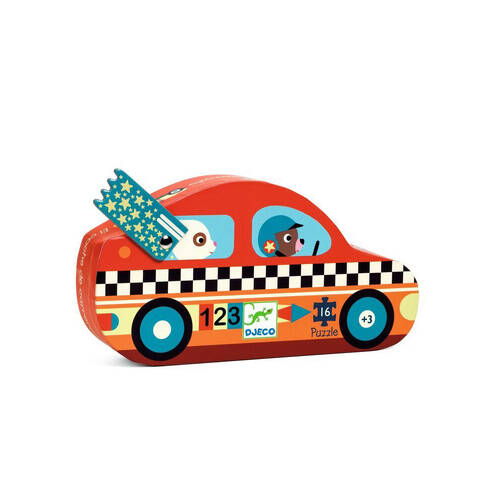 16pc Djeco The Racing Car Silhouette Puzzle Game 25x25cm 3y+