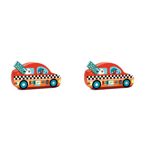 32pc Djeco The Racing Car Silhouette Puzzle Game 25x25cm 3y+
