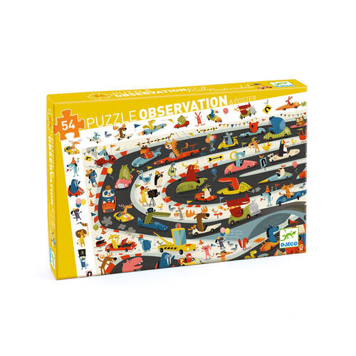 54pc Djeco Car Rally Observation Puzzle Game 34x23.5cm 4y+