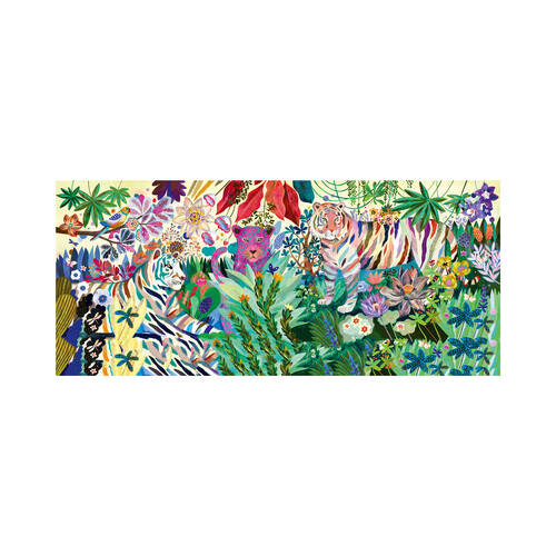 1000pc Djeco Rainbow Tigers Gallery Puzzle w/ Poster Game 35x14cm 9y+