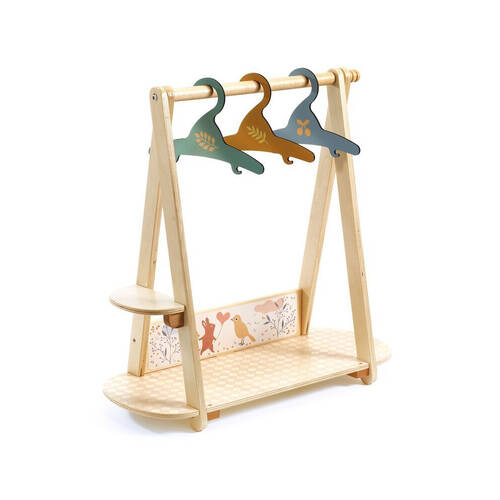 Djeco Large Doll's Clothing Rack w/ Hangers Pretend Play 3y+