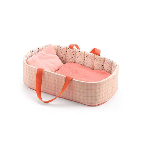 Djeco Doll Bassinet Pretend Play Accessory 18m+ Pink Lines