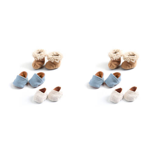 2PK Djeco 3 Pairs Slippers Kids Toy For 30-34cm Dolls 18m+