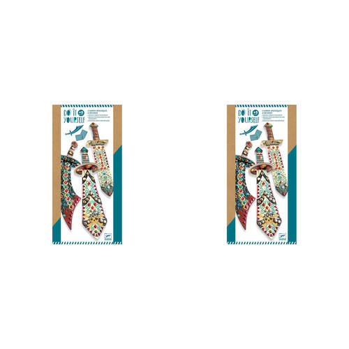 2PK Djeco Do It Yourself Like A Pirate Saber Metallic Stickers Kids DIY Kit 5y+