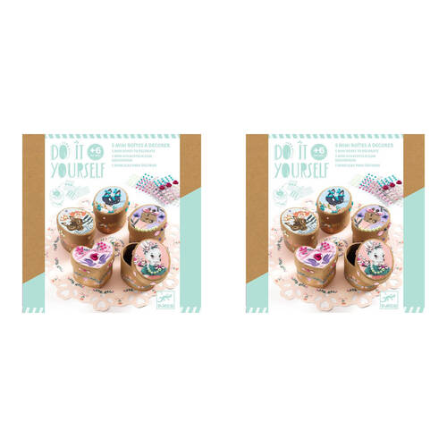 2PK Djeco Do It Yourself Adorable Mini Boxes Kids DIY Kit 6y+