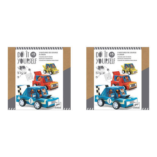 2PK Djeco Do It Yourself Grand Prix Kids DIY Creative Kit 5y+