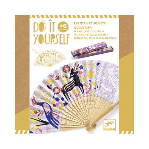 Djeco Do It Yourself Woodland Beauty Fan Colour Kids DIY Kit 6y+