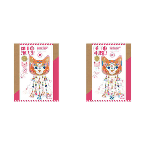 2PK Djeco Do It Yourself Kitty Wind Chimes Kids DIY Kit 6y+
