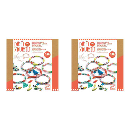 2PK Djeco Do It Yourself Pop & Colourful Bracelets Kids DIY Creative Kit 7y+